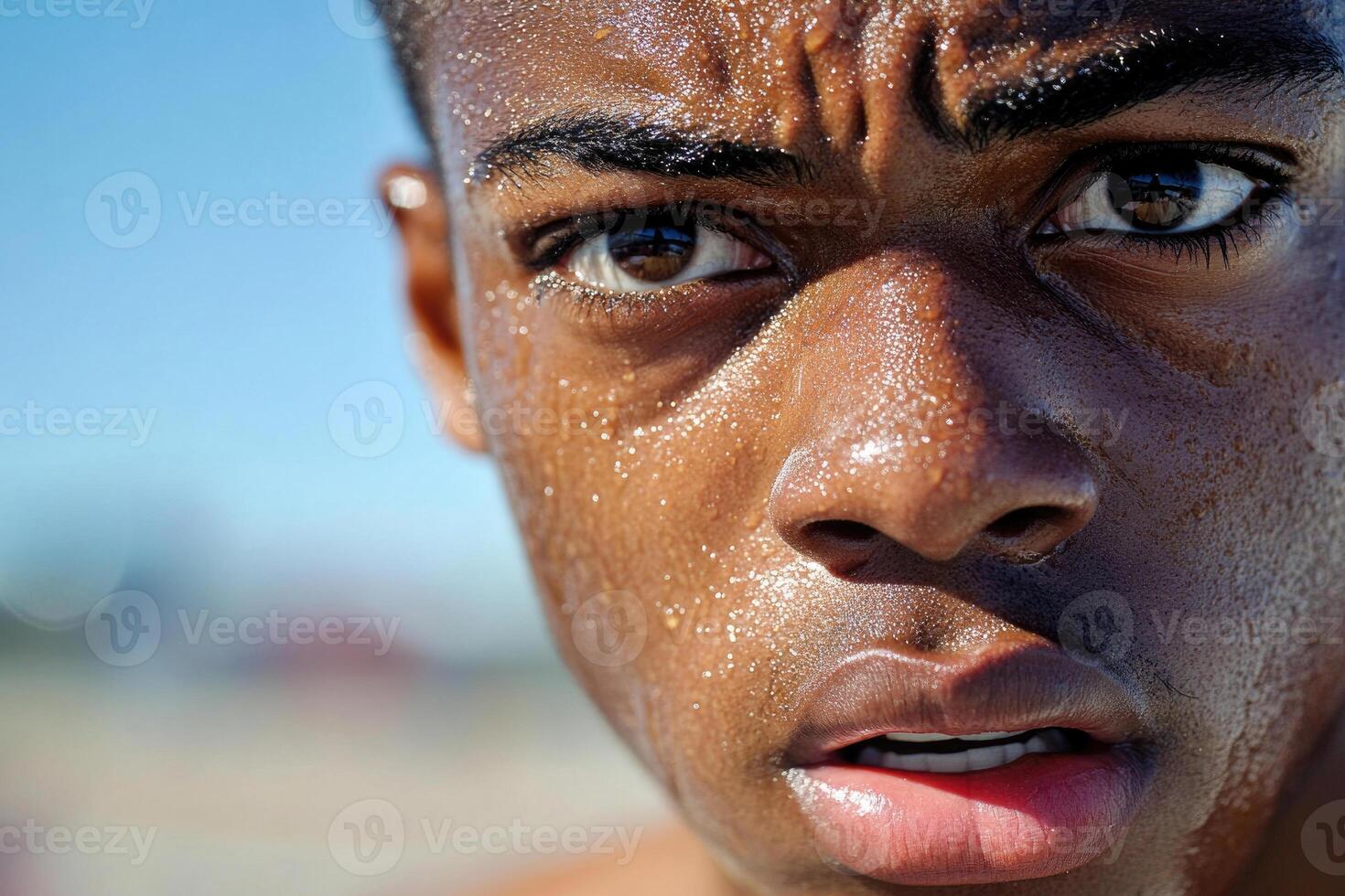 Athlete after releasing the shot put. photo