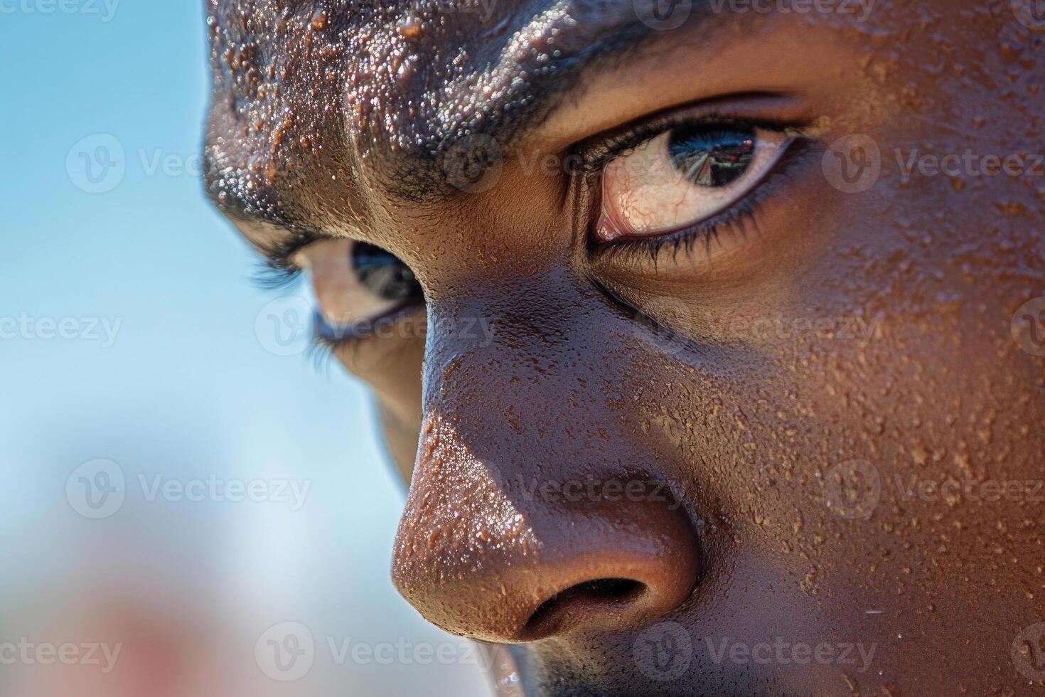 Athlete after releasing the shot put. photo