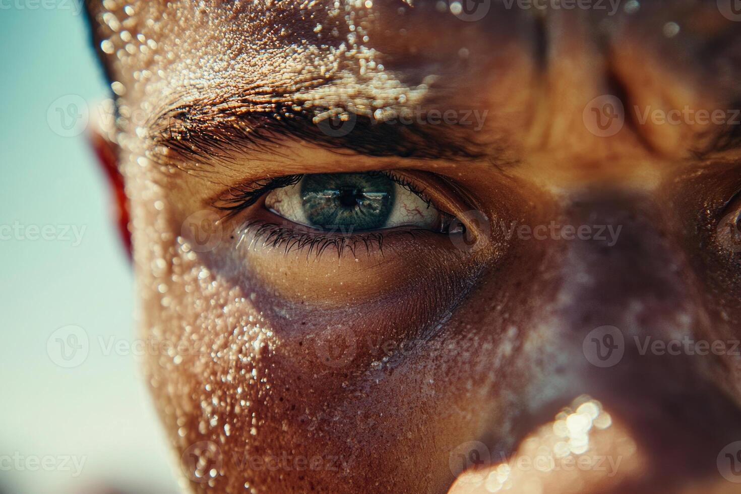 Athlete after releasing the shot put. photo