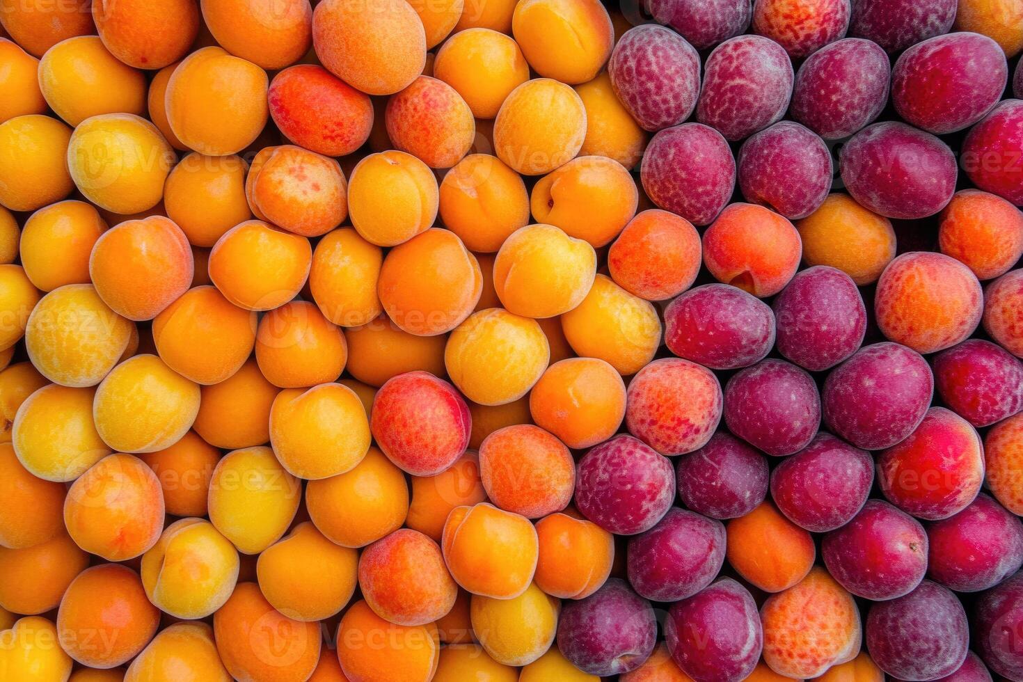 A vibrant collection of apricots forms a colorful and textured background. photo