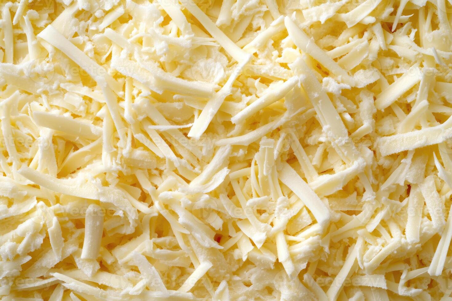 A textured layer of shredded cheese forms a rich, appetizing background. photo