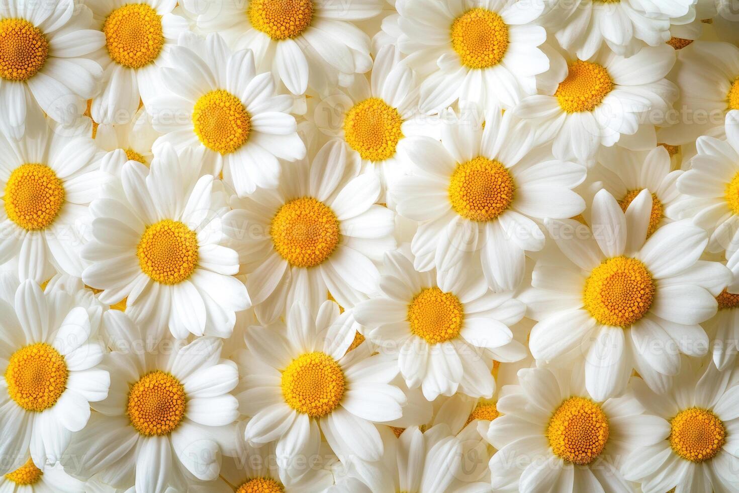 A charming display of daisies creates a fresh, sunny background. photo