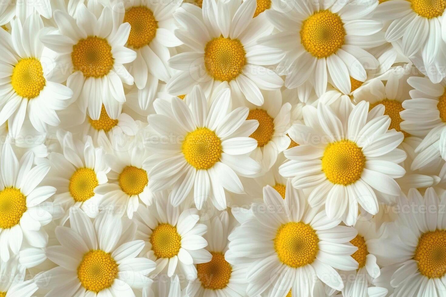 A charming display of daisies creates a fresh, sunny background. photo