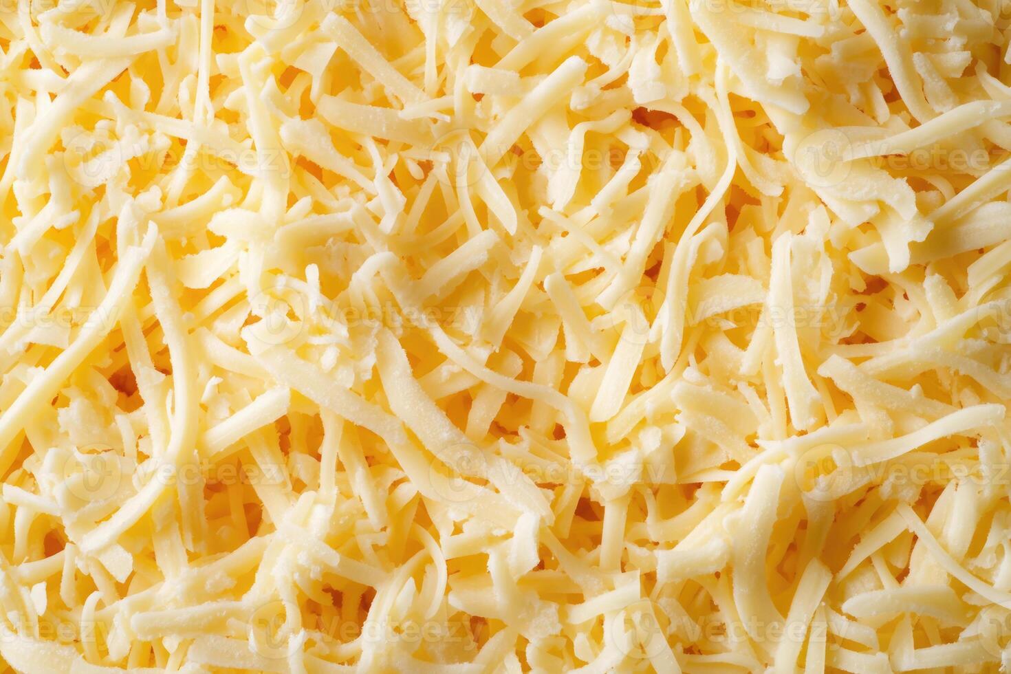 A textured layer of shredded cheese forms a rich, appetizing background. photo