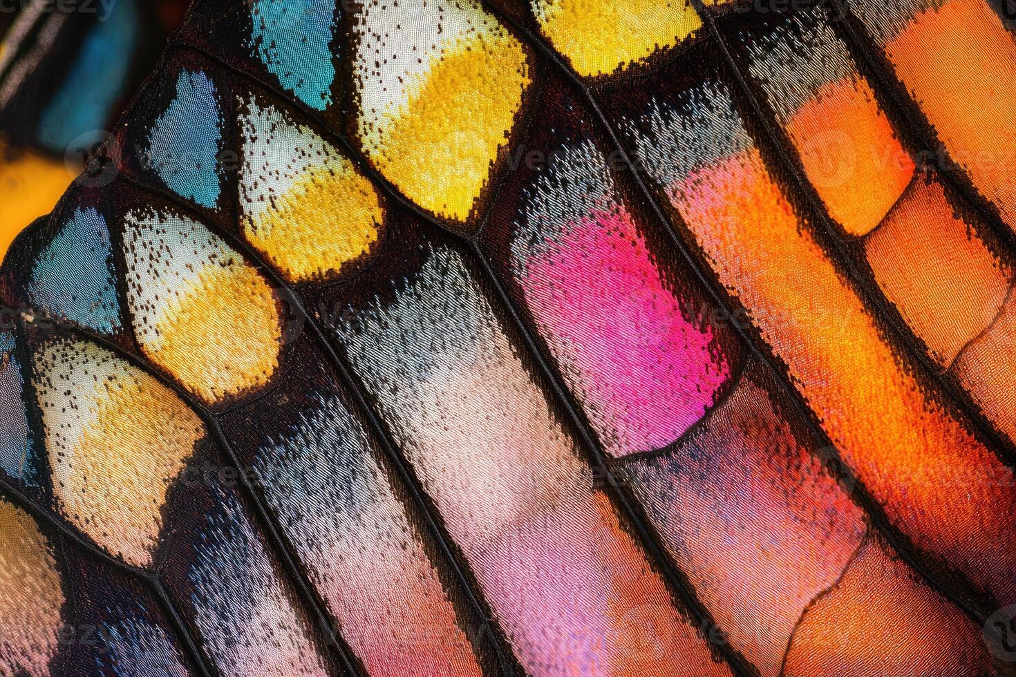The colorful and detailed pattern of a butterfly wing. photo