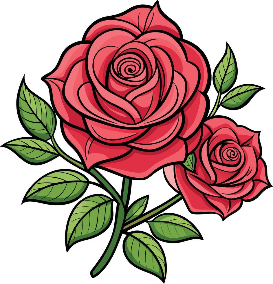 Digital Art of a Rose vector