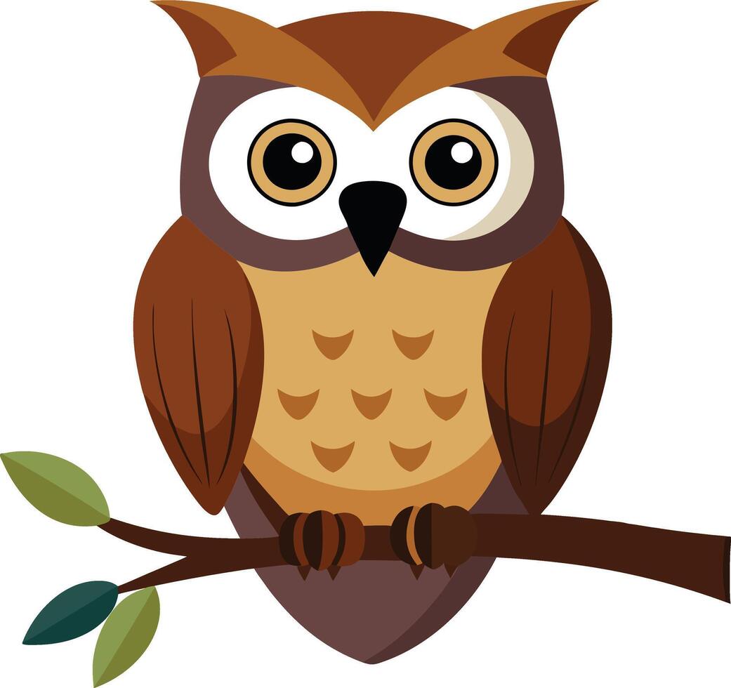 Artistic Representation of Owl on Branch vector