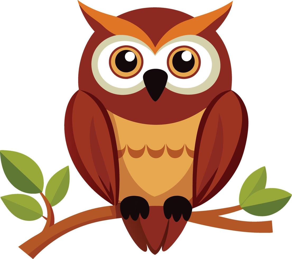 Creative Owl on Branch Artwork vector