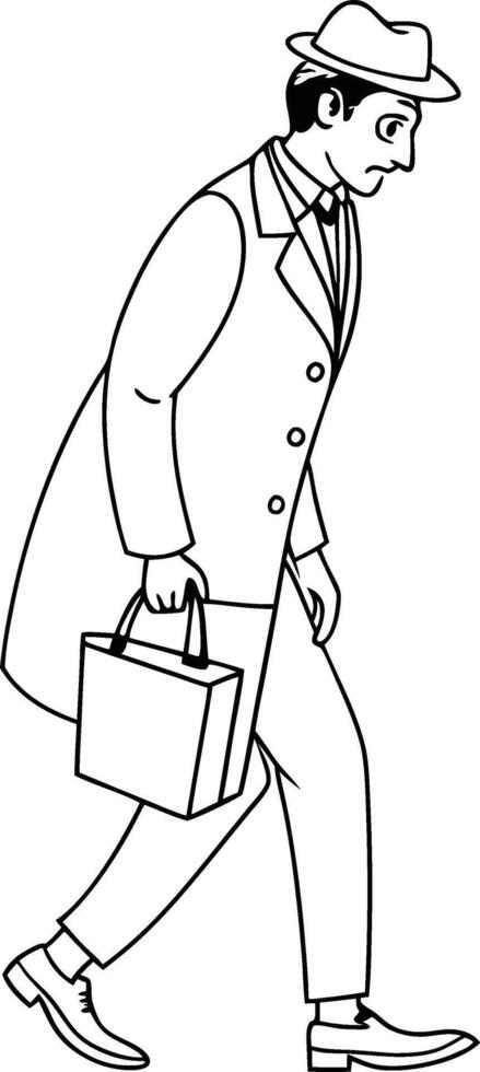 Elegant Luggage for the Busy Gentleman vector