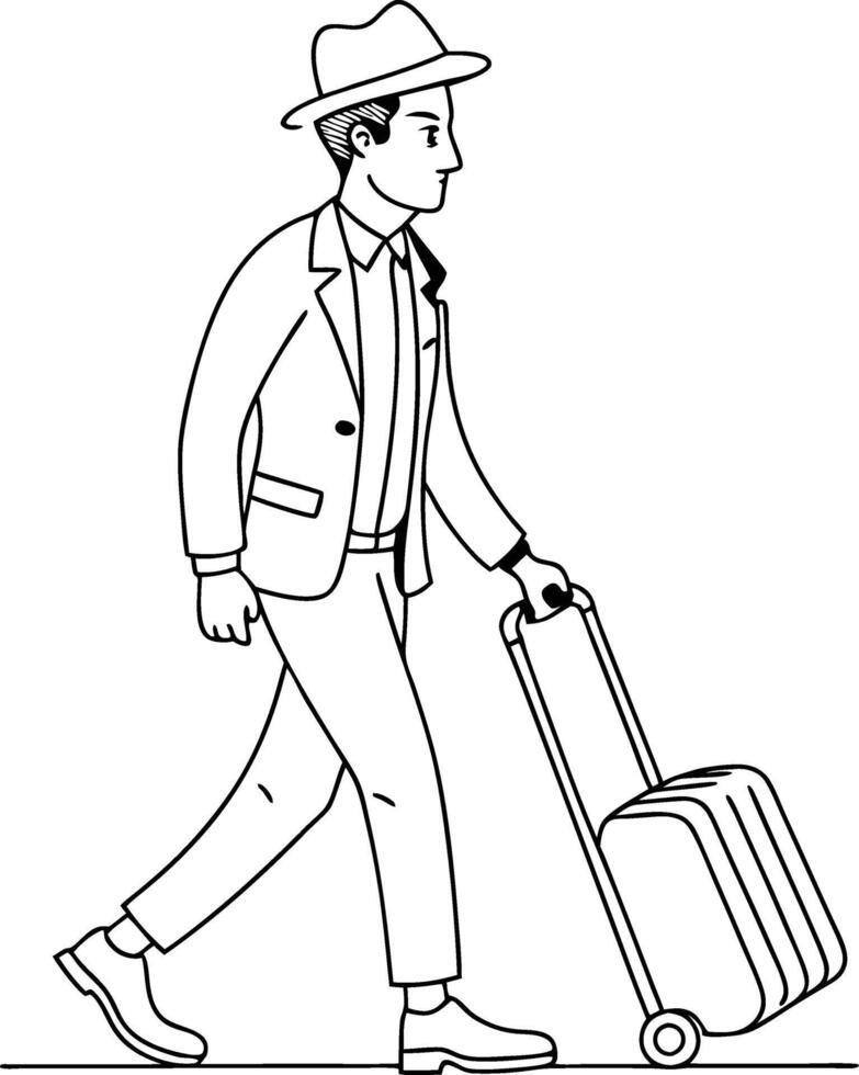 Commuter with Compact Luggage vector