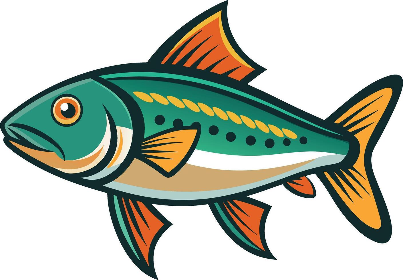 Cartoon style River fish vector