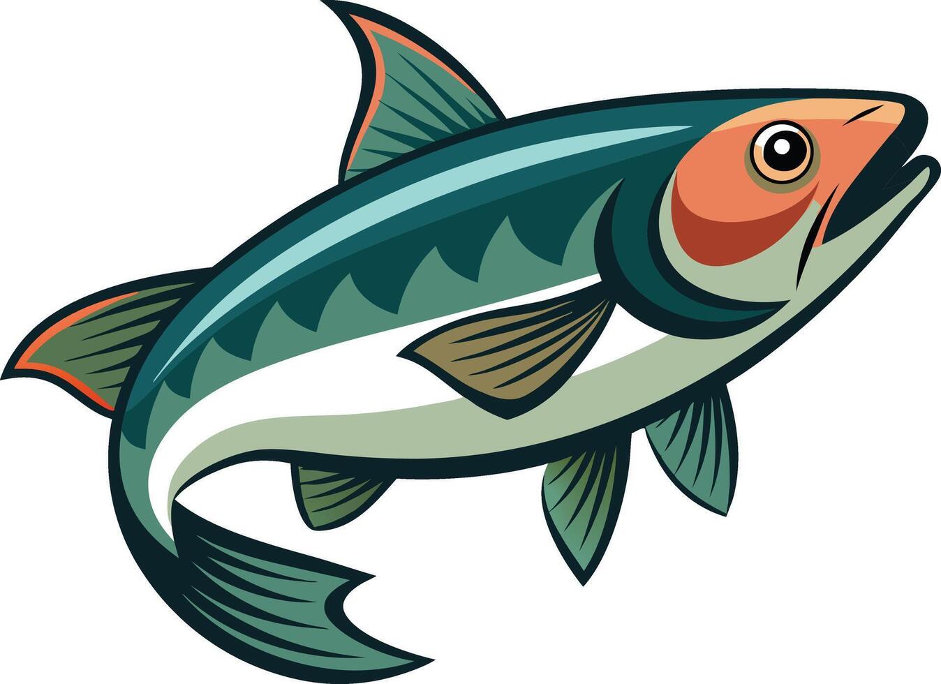 River Waters Vibrant Fish vector