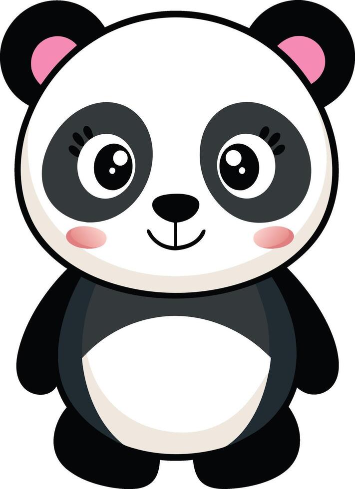 Gentle Panda's Tranquil Time by Stream vector