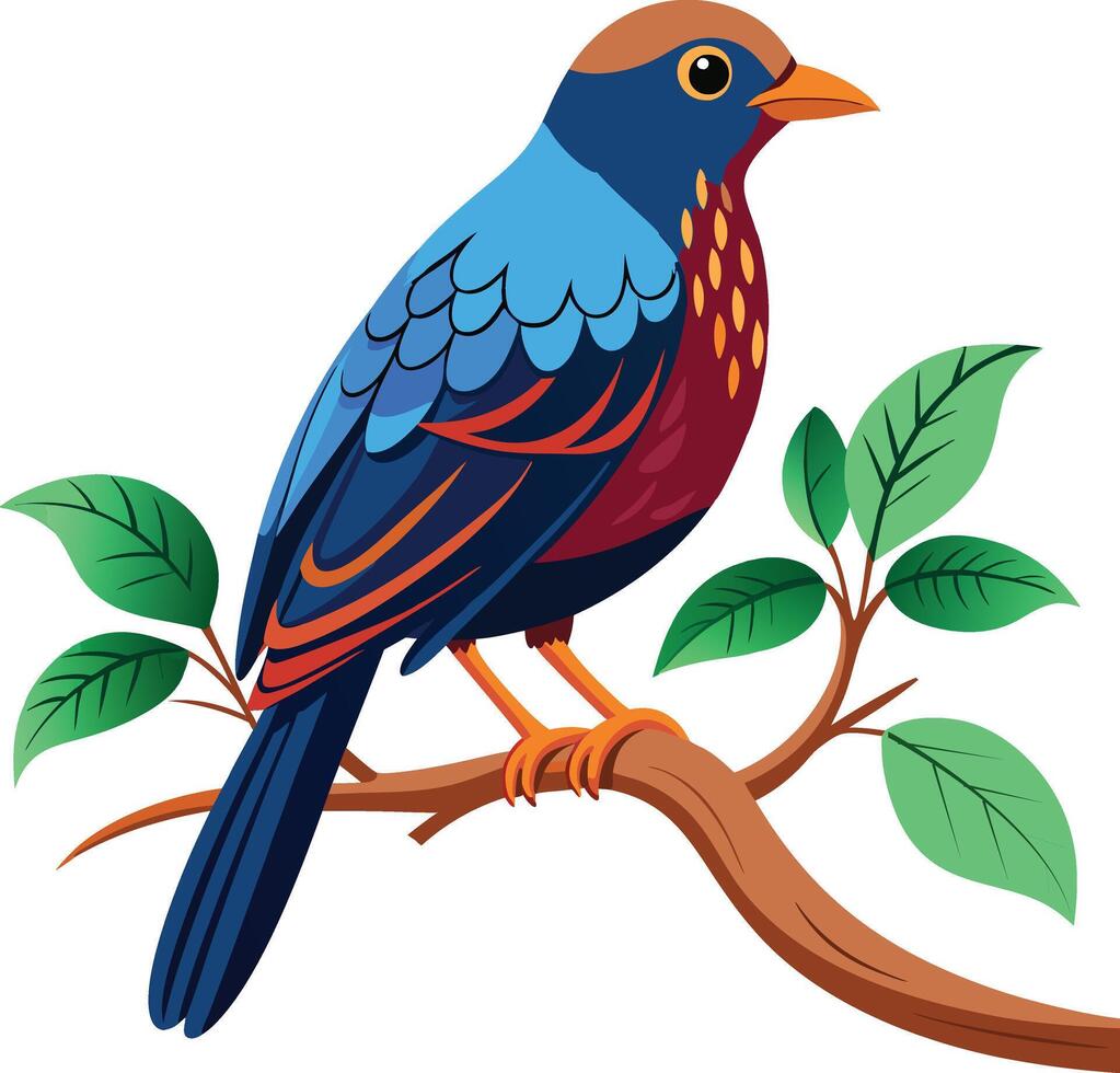 A Dove Bird sitting on a tree branch vector