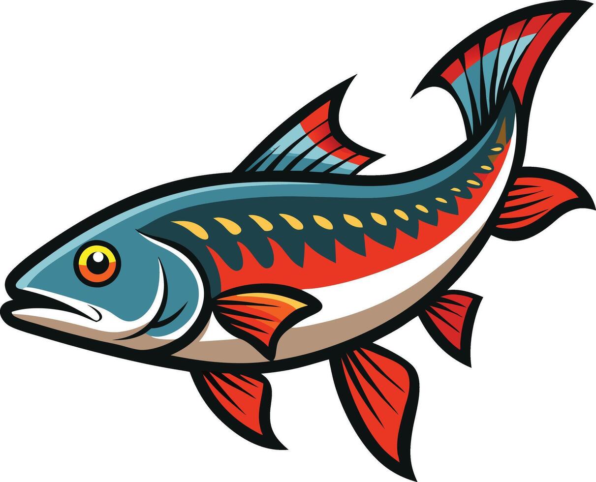 River Fish Beneath Flowing Waters vector