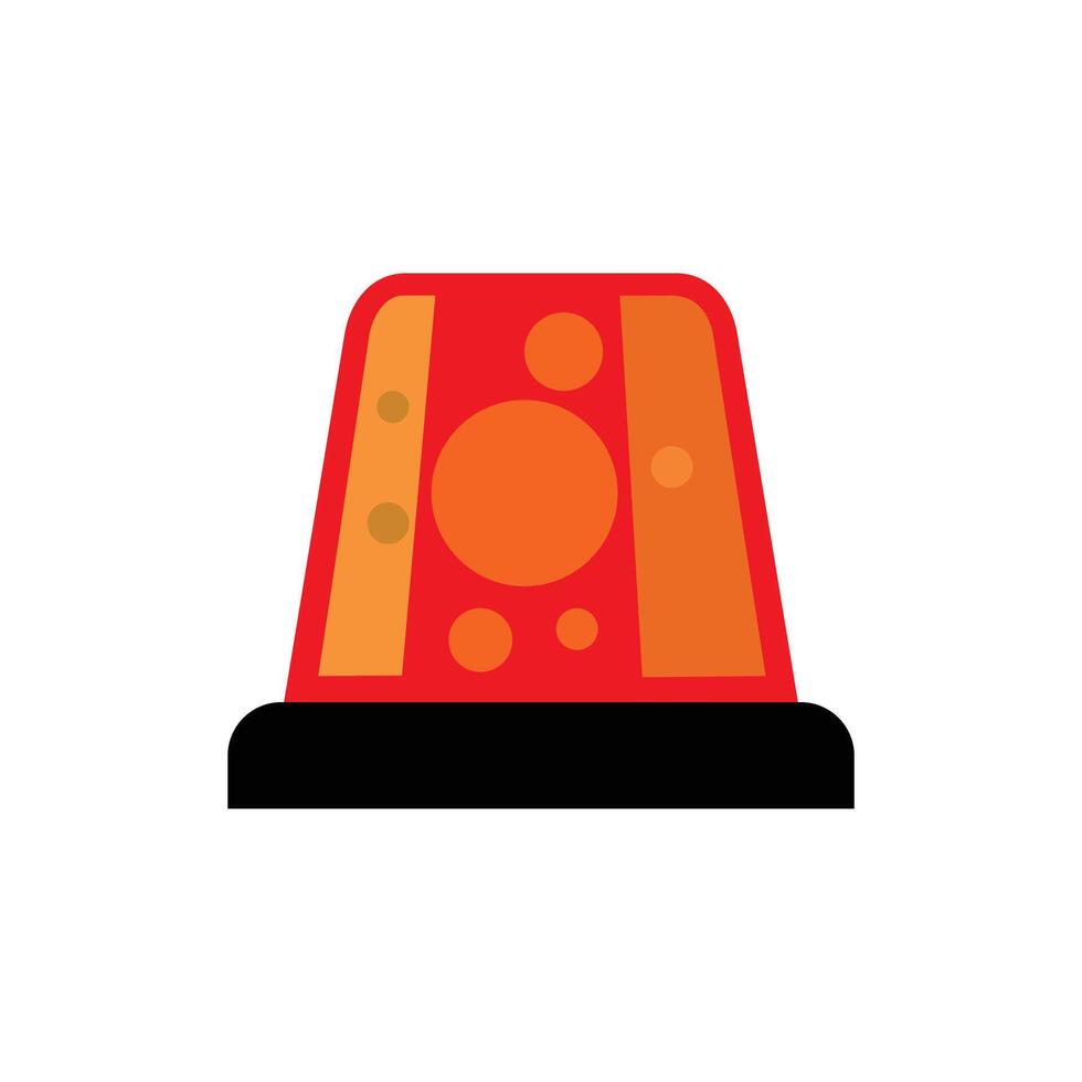 flat siren illustration. red emergency lamp sign and symbol. vector