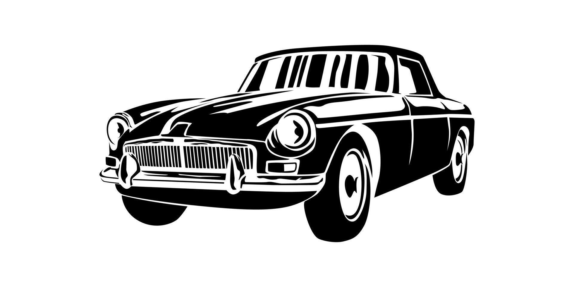 vintage car silhouette design. automobile sign and symbol. vector
