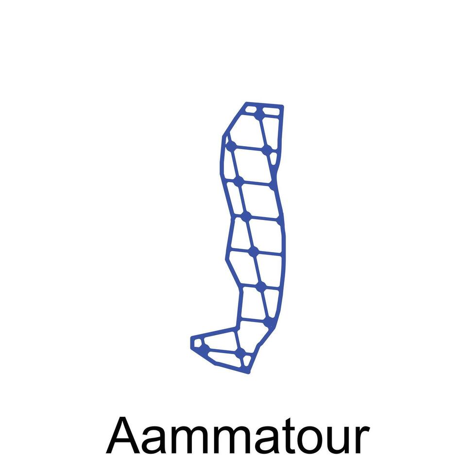 Map of Aammatour design template with dot technology, national borders and important cities illustration vector