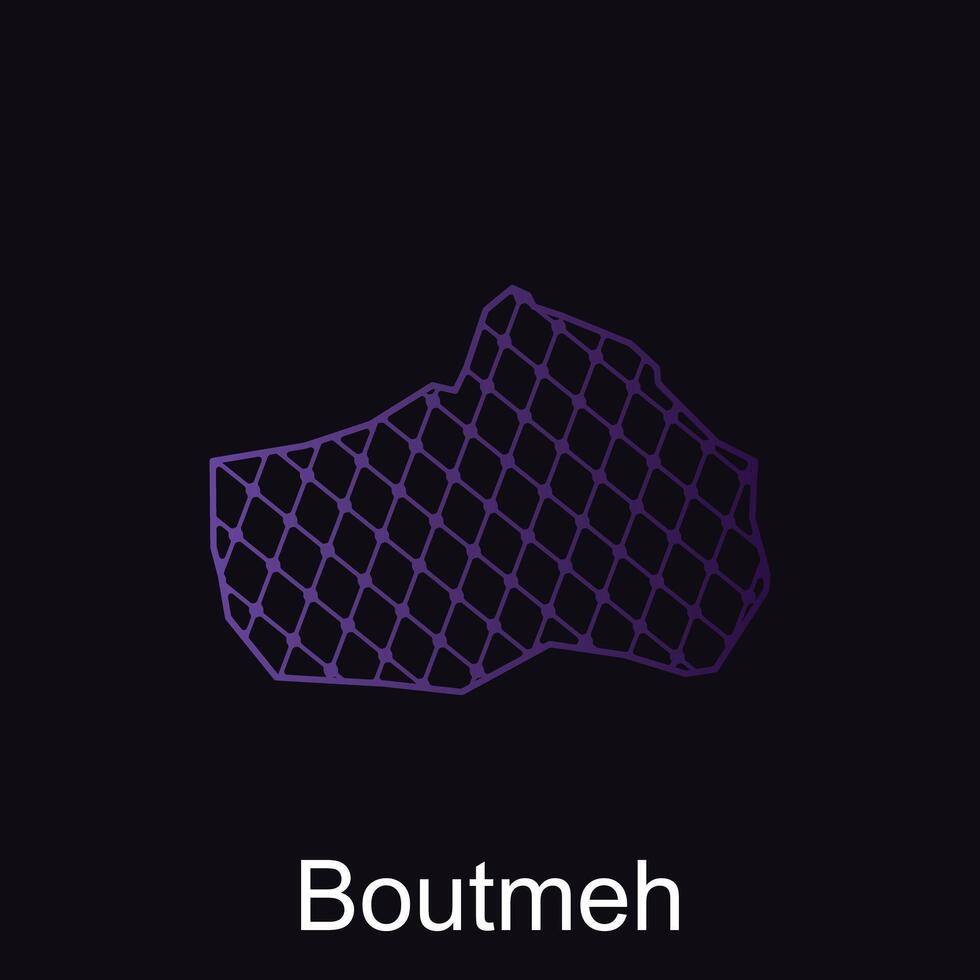 Map of Boutmeh design template with dot technology, national borders and important cities illustration vector