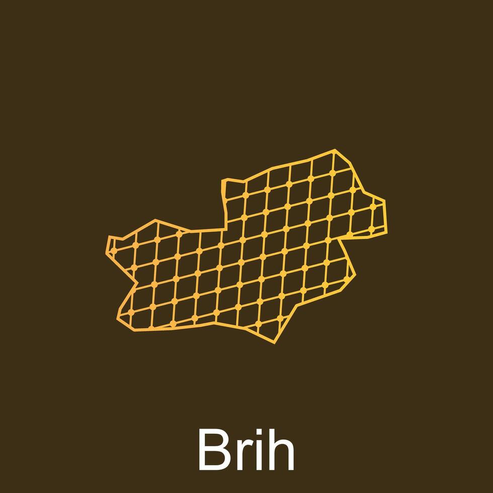 Map of Brih design template with dot technology, national borders and important cities illustration vector