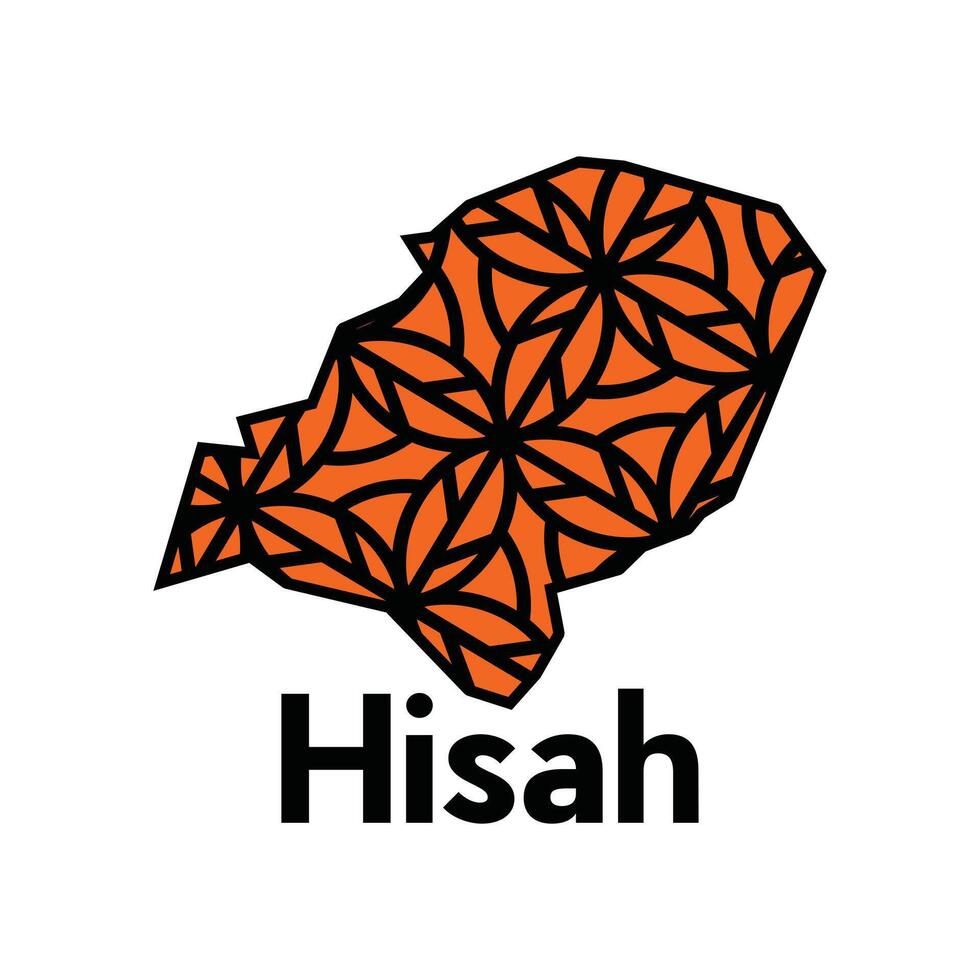 Hisah City of Lebanon map illustration, template with geometric style isolated on white background vector