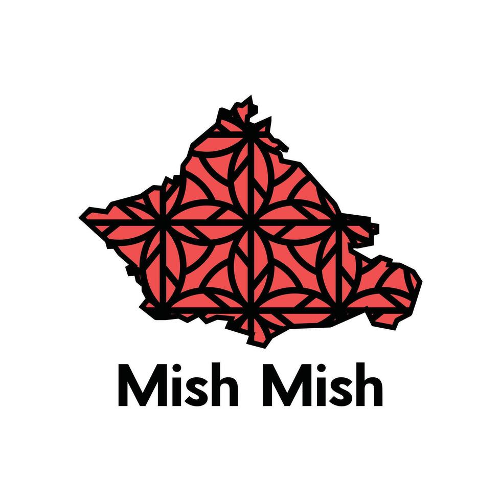 Mish Mish City of Lebanon map illustration, template with geometric style isolated on white background vector