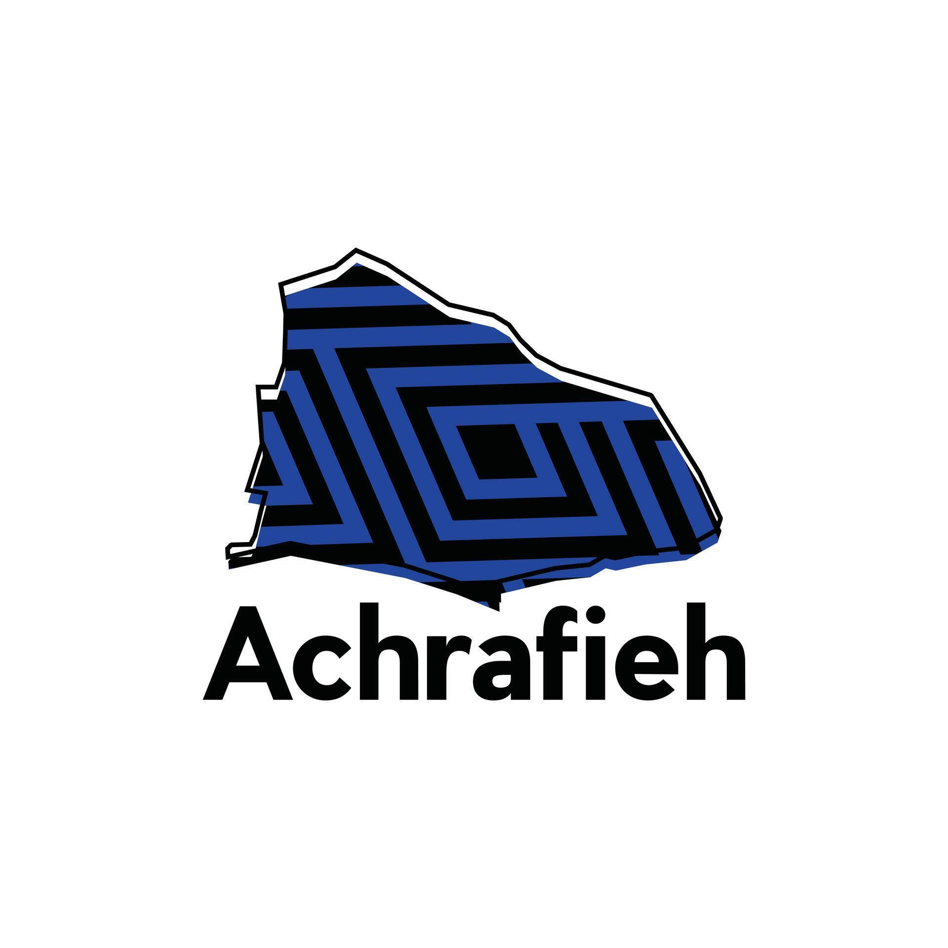Achrafieh map. map of Lebanon Country, illustration design template on