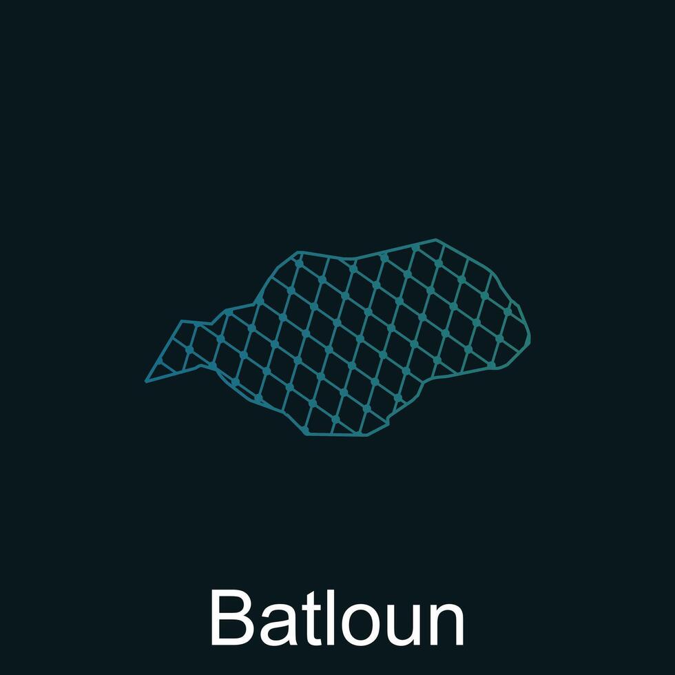 Map of Batloun design template with dot technology, national borders and important cities illustration vector