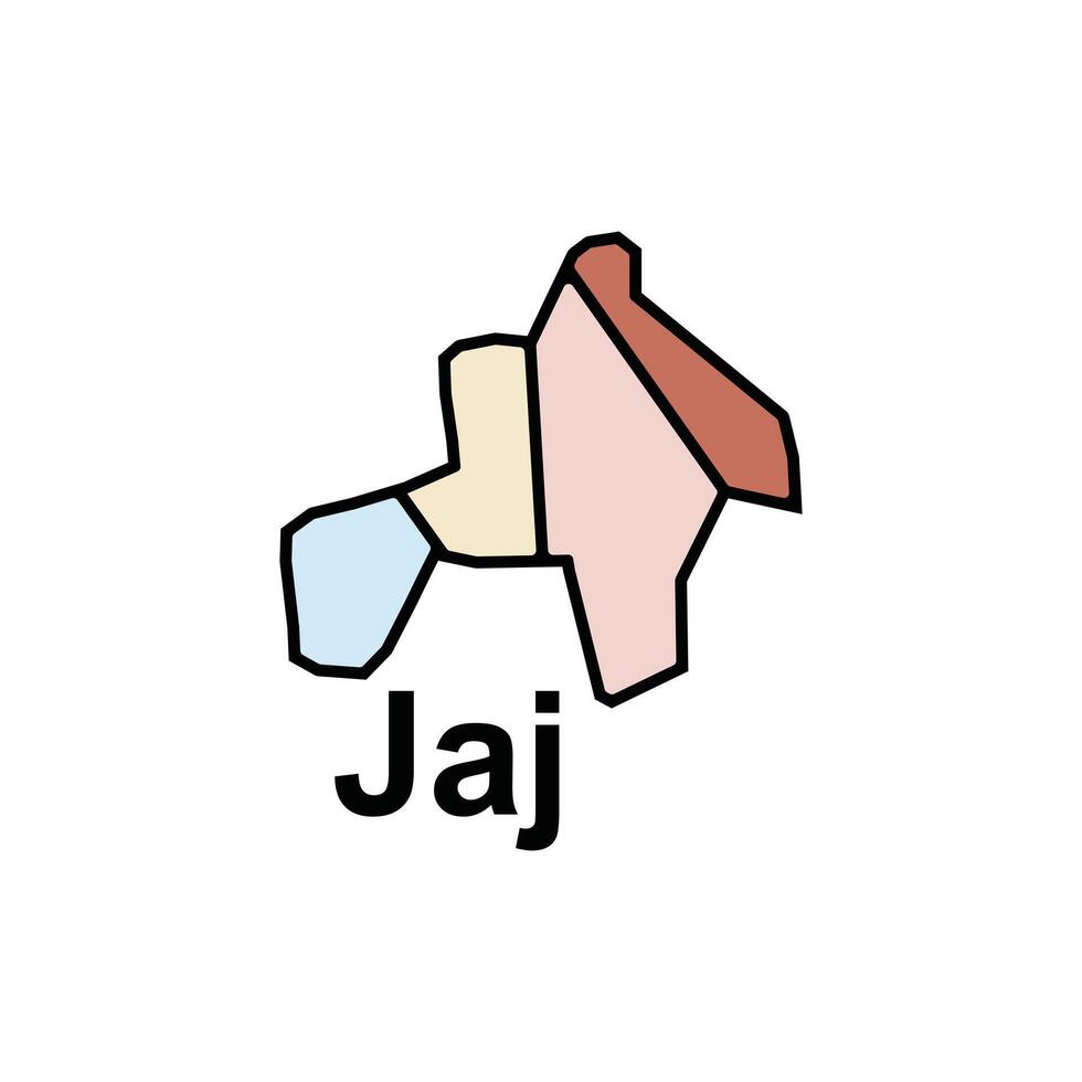 Map of Jaj colorful geometric modern outline, High detailed illustration Design Template, suitable for your company vector