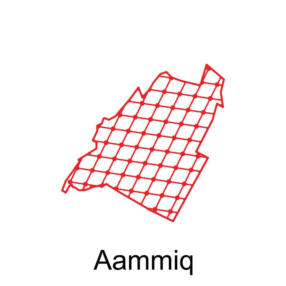 Map of Aammiq design template with dot technology, national borders and important cities illustration vector