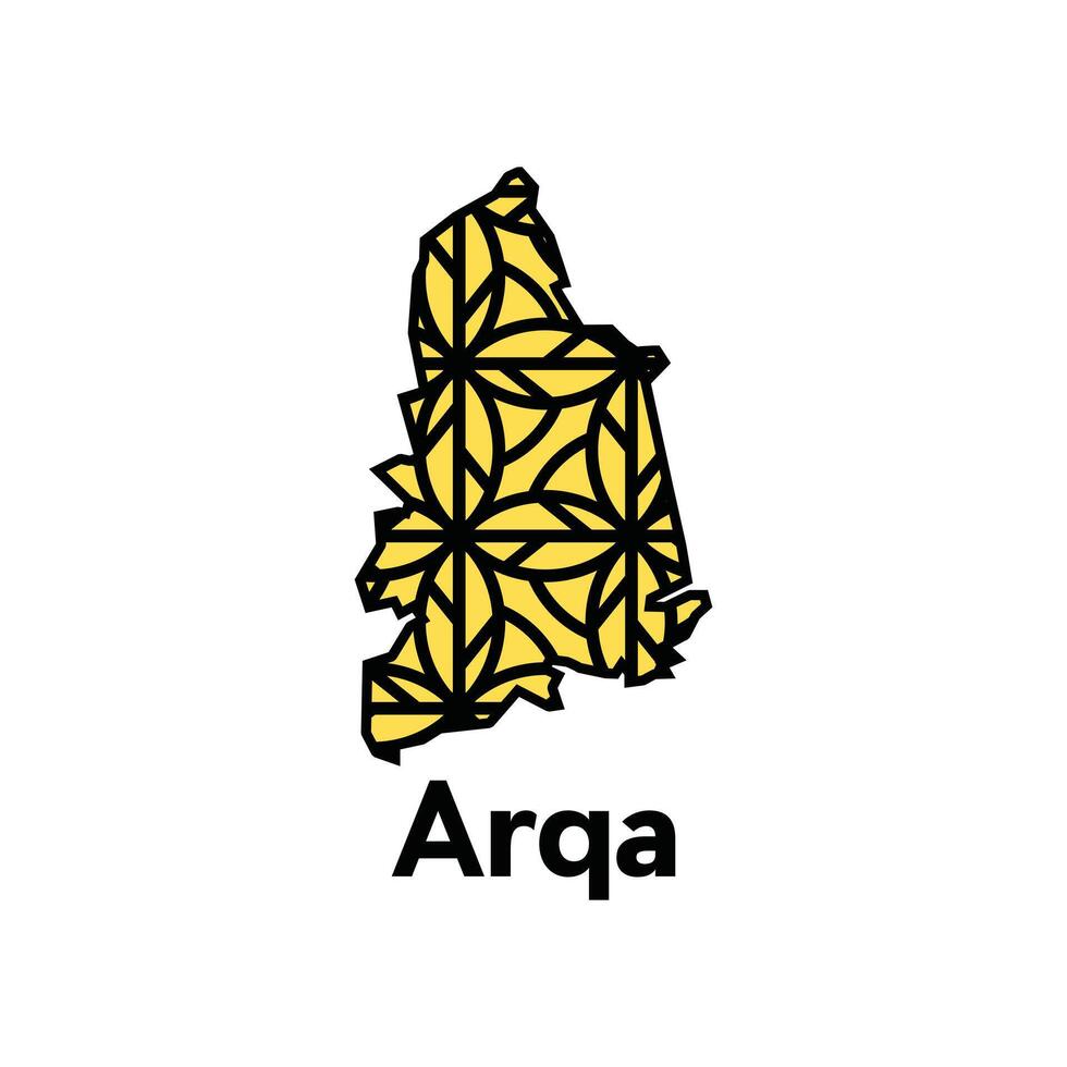 Arqa City of Lebanon map illustration, template with geometric style isolated on white background vector