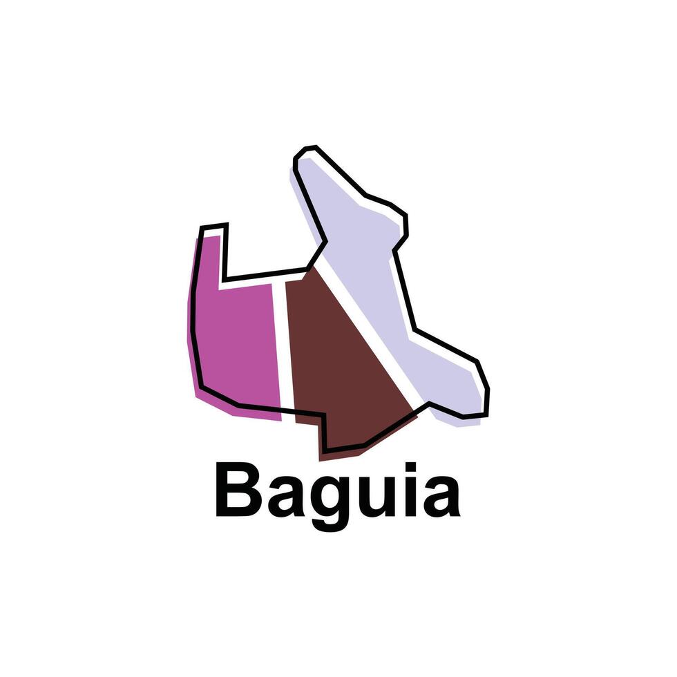 Map of Baguia, logo design concept illustration idea style flat design. isolated on white background vector