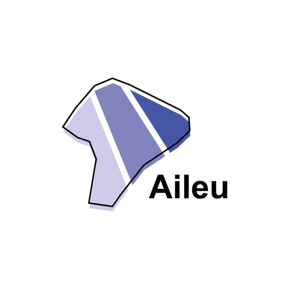 Map of Aileu, logo design concept illustration idea style flat design. isolated on white background vector