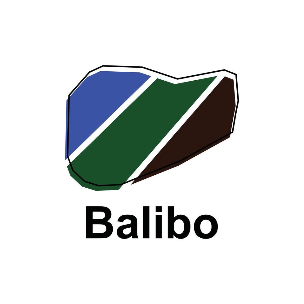 Map of Balibo, logo design concept illustration idea style flat design. isolated on white background vector