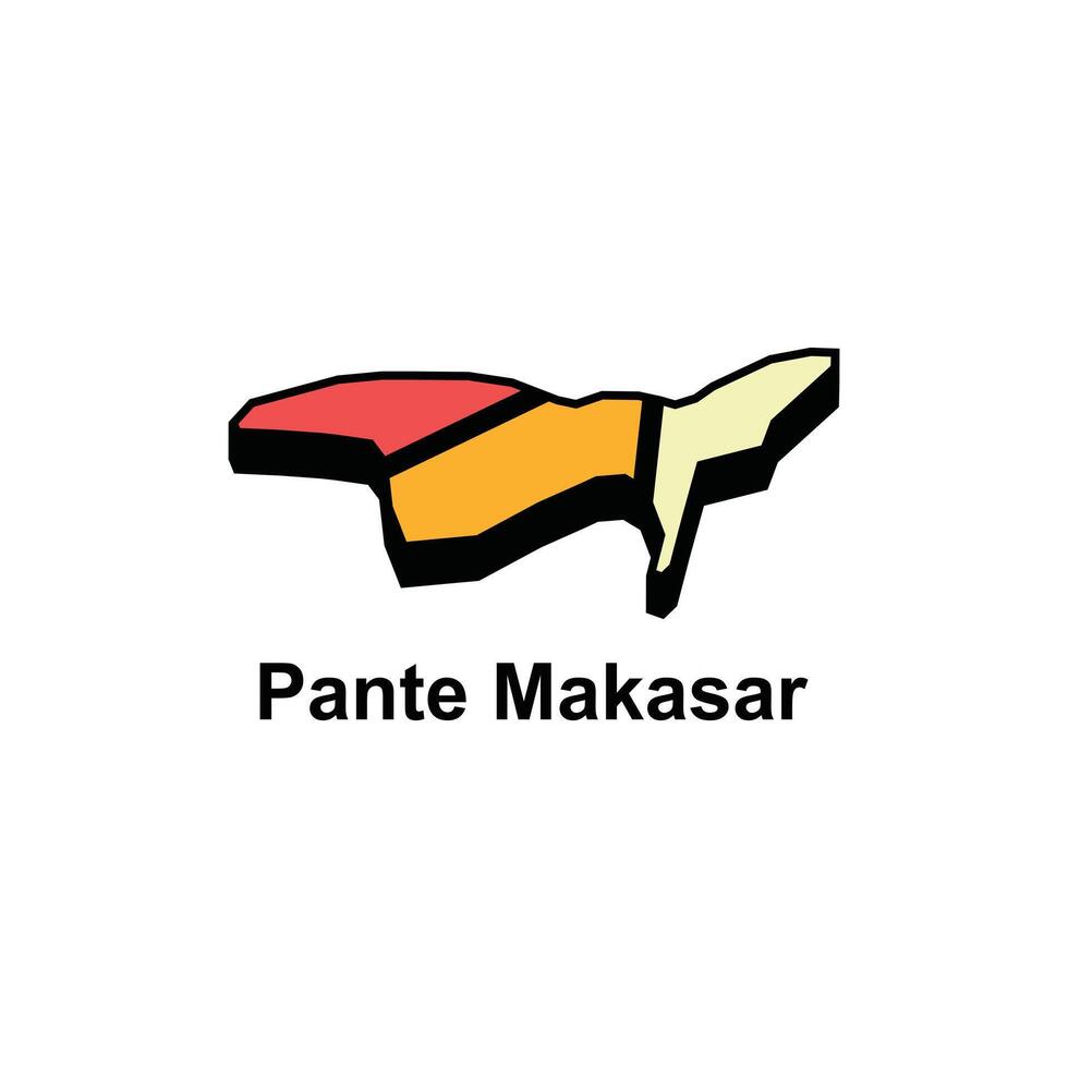 map of Pante Makasar, High detailed illustration Design Template, suitable for your company vector