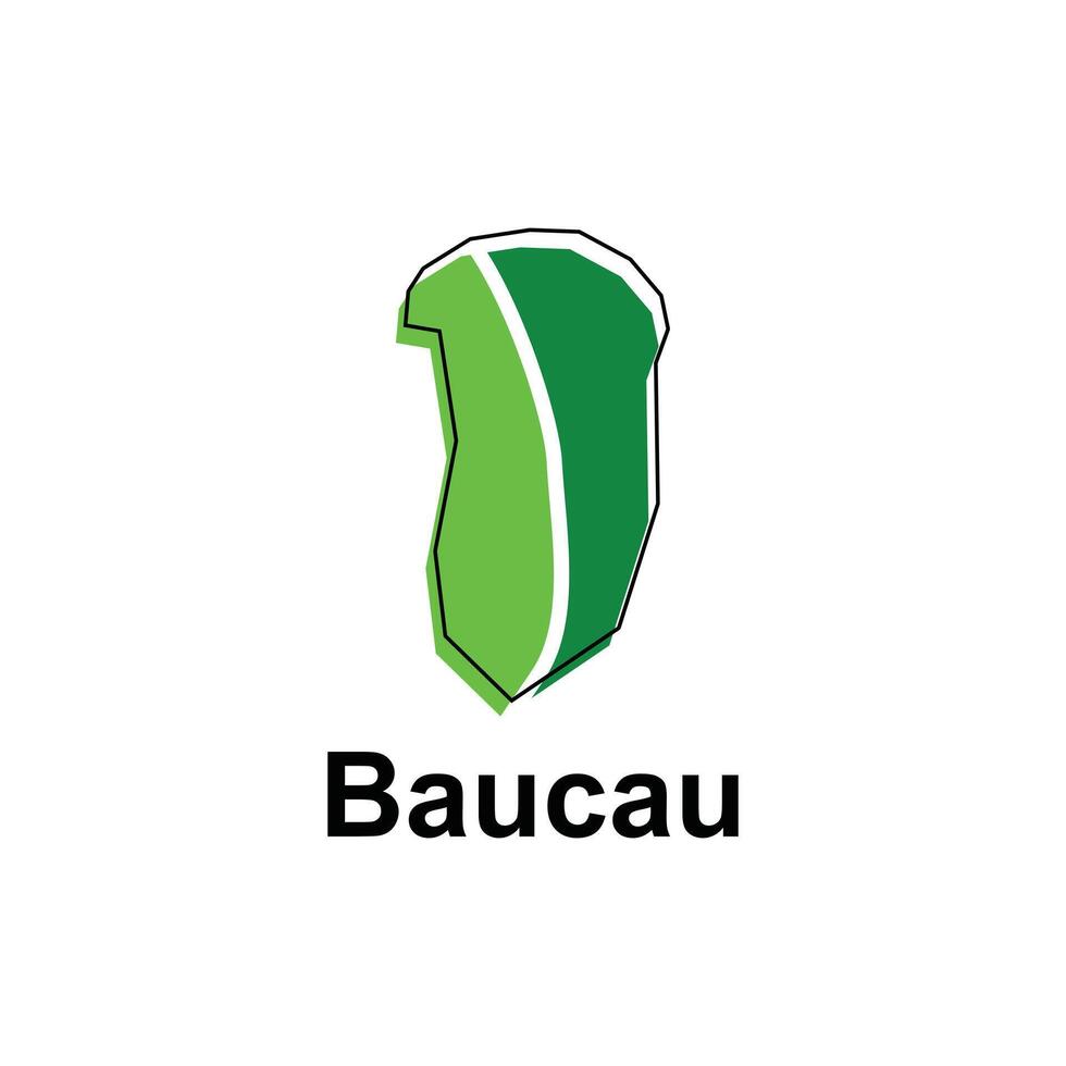 Map of Baucau, logo design concept illustration idea style flat design. isolated on white background vector