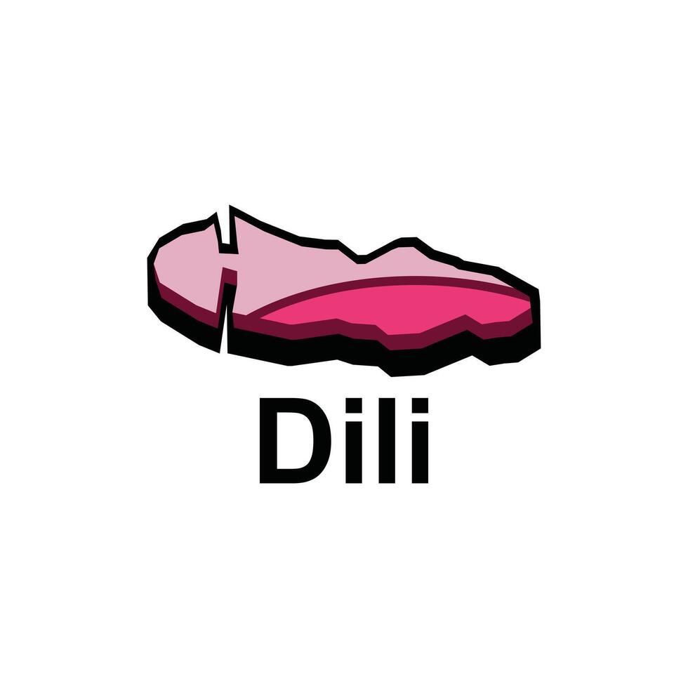 Map of Dili, logo design concept illustration idea style flat design. isolated on white background vector