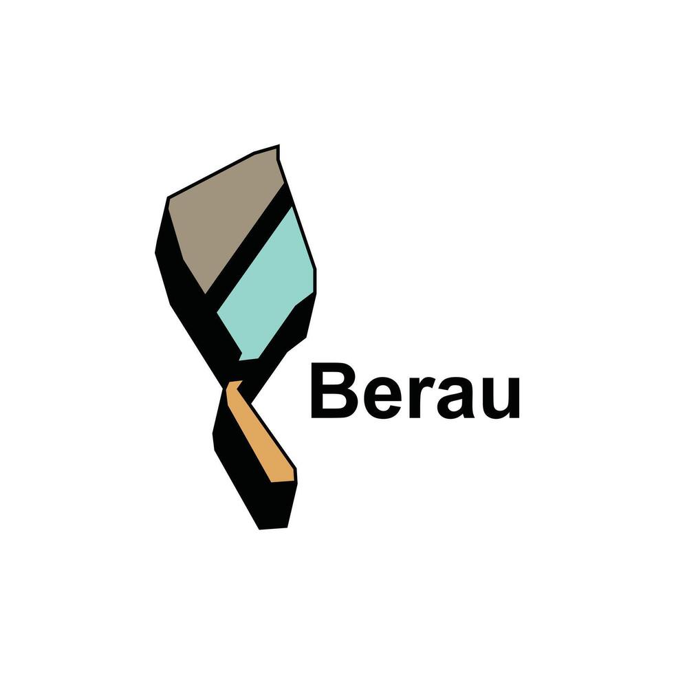 map of Berau, High detailed illustration Design Template, suitable for your company vector