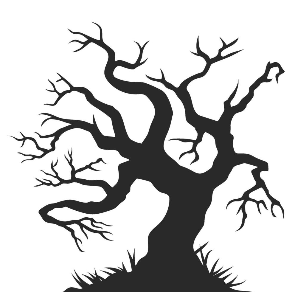 Halloween Tree Silhouette Illustration vector