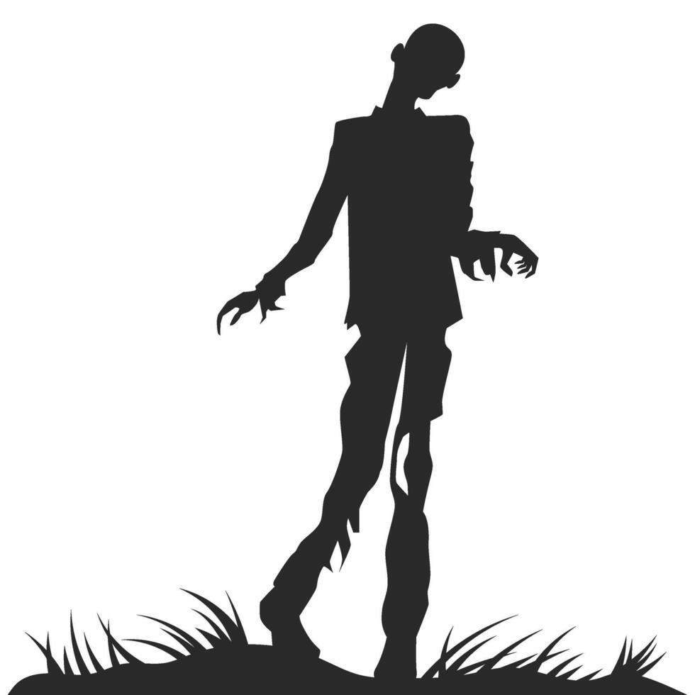 Halloween Zombie Silhouette Illustration vector