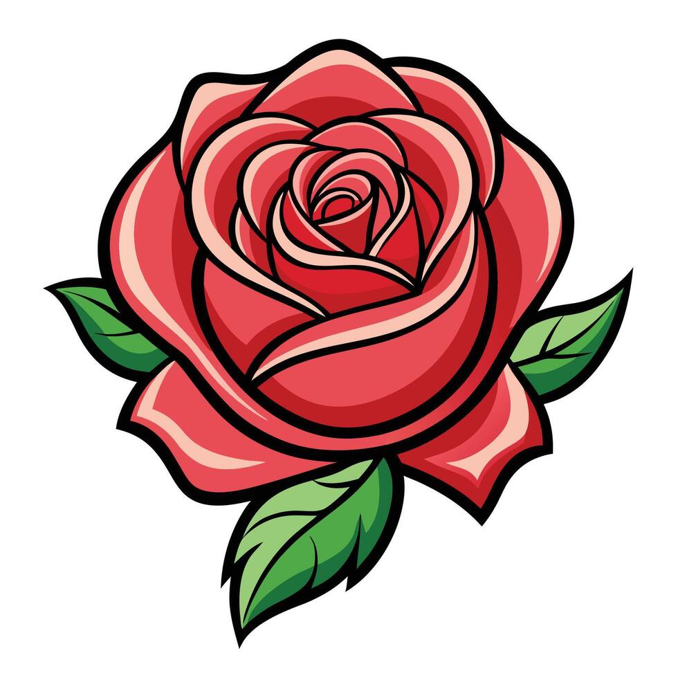red rose icon vector