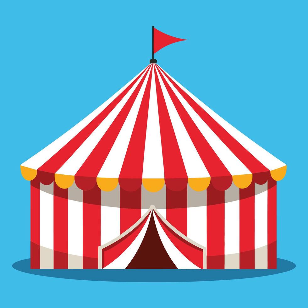 Striped red circus tent stock illustration vector