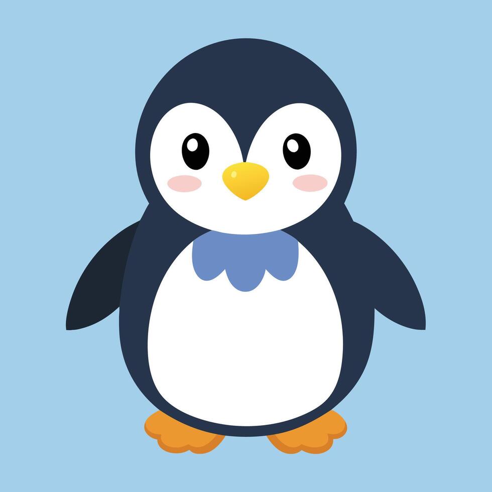 cute penguin animal cartoon icon vector