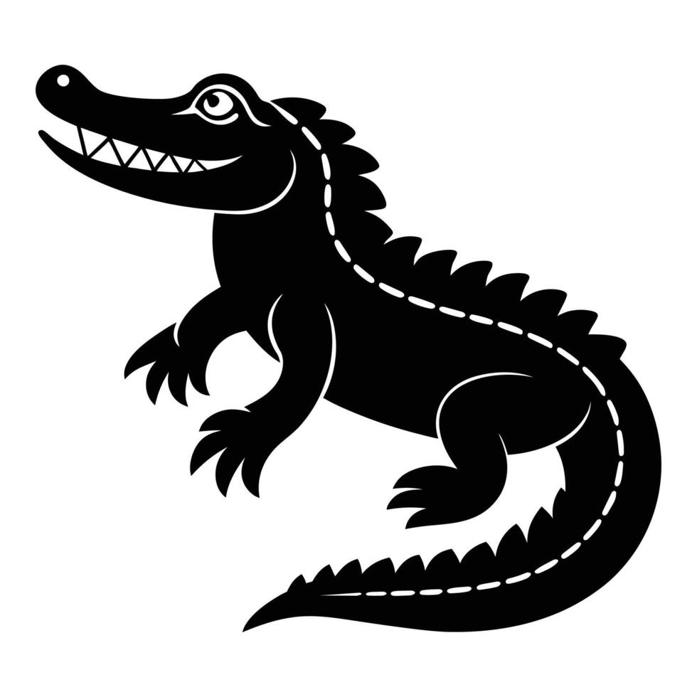 crocodile silhouette illustration Design vector