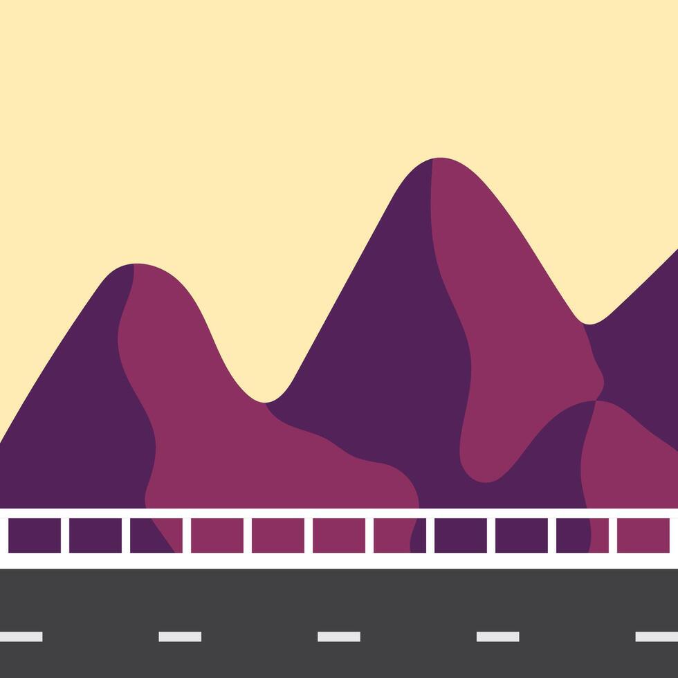 road to mountain drawn vector