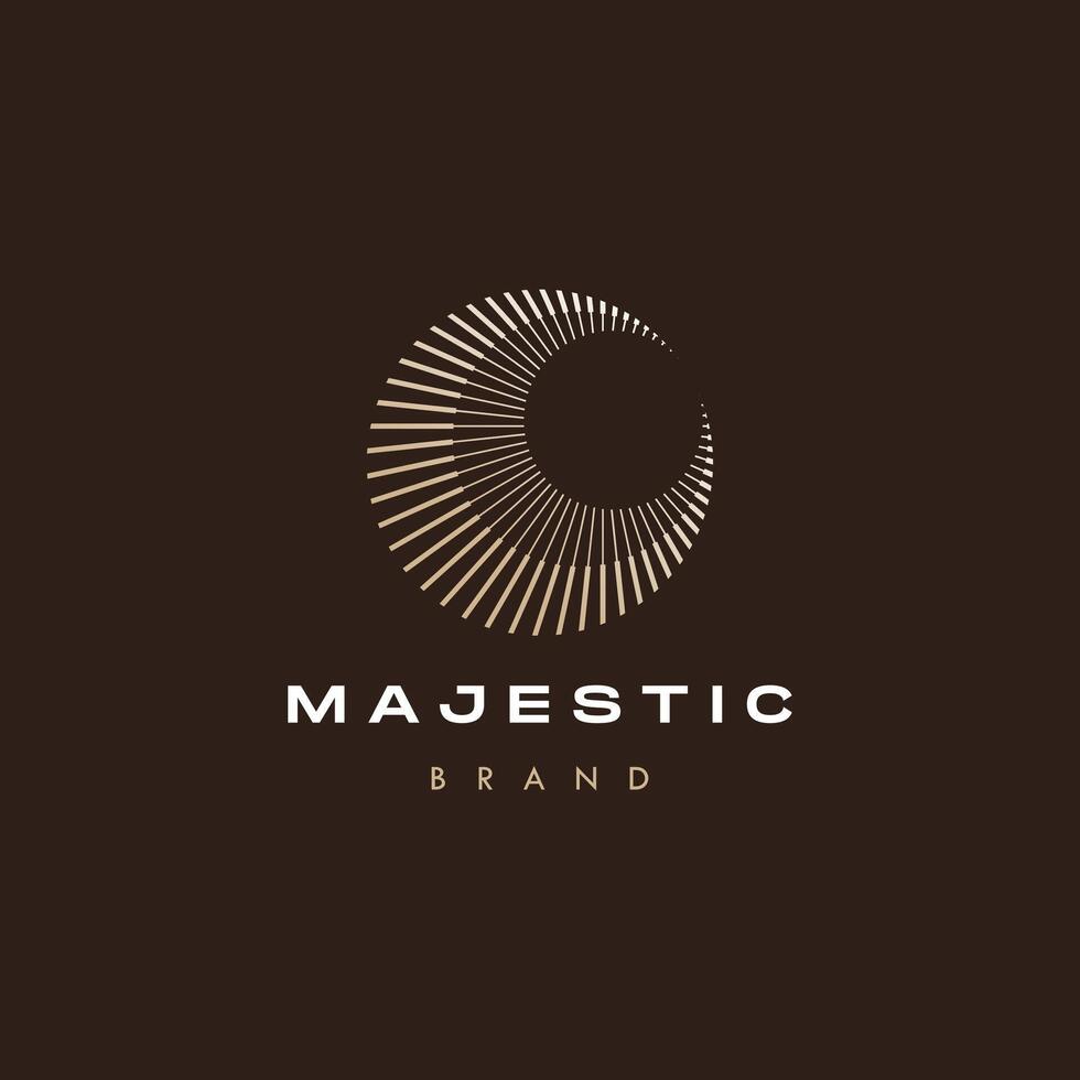 elegant abstract sun and crescent moon design line icon in luxury style outline linear vector