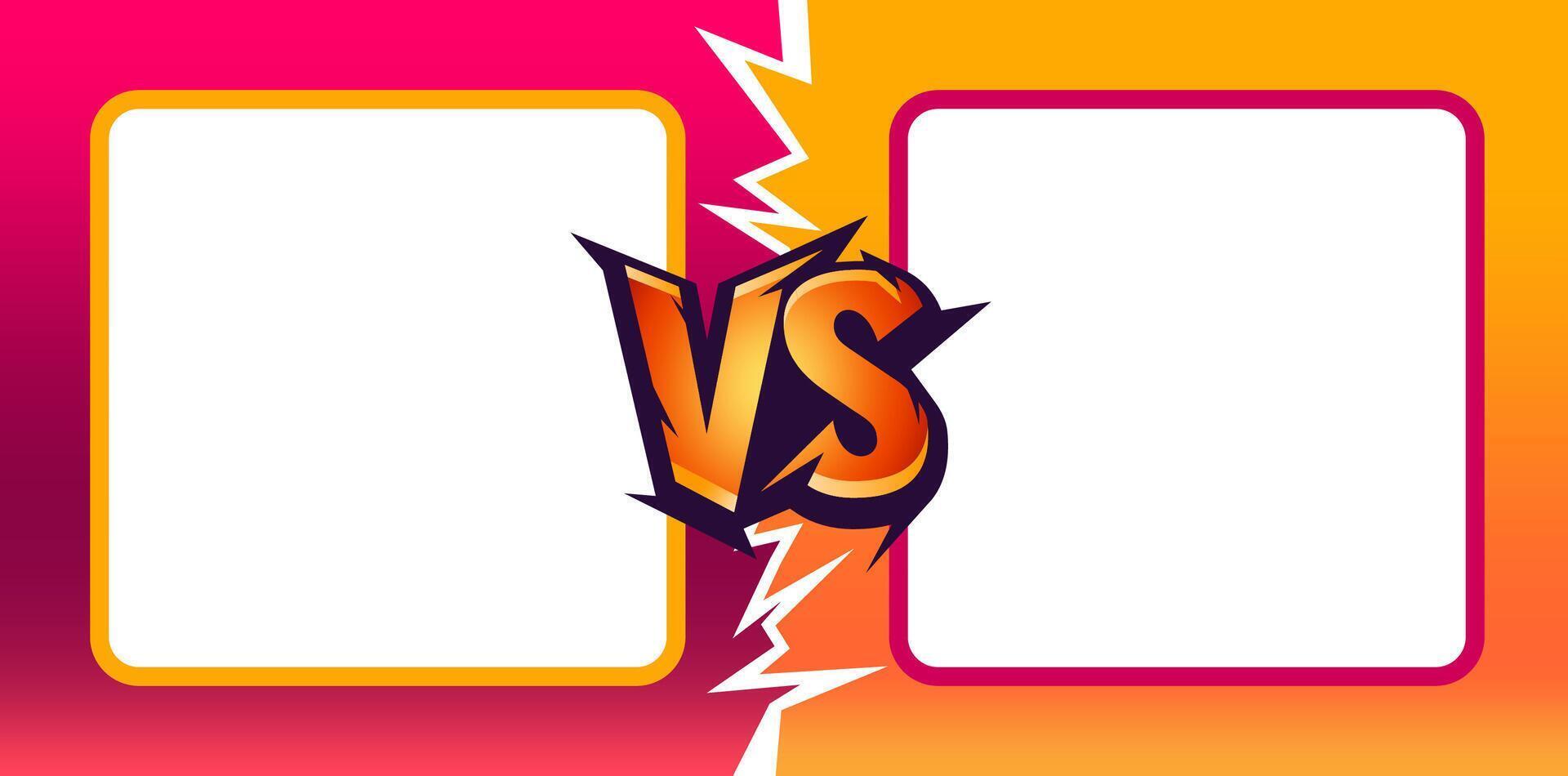 modern versus duel background. competition fighting vs banner. two sides of team fighting each other. comic style illustration vs design vector