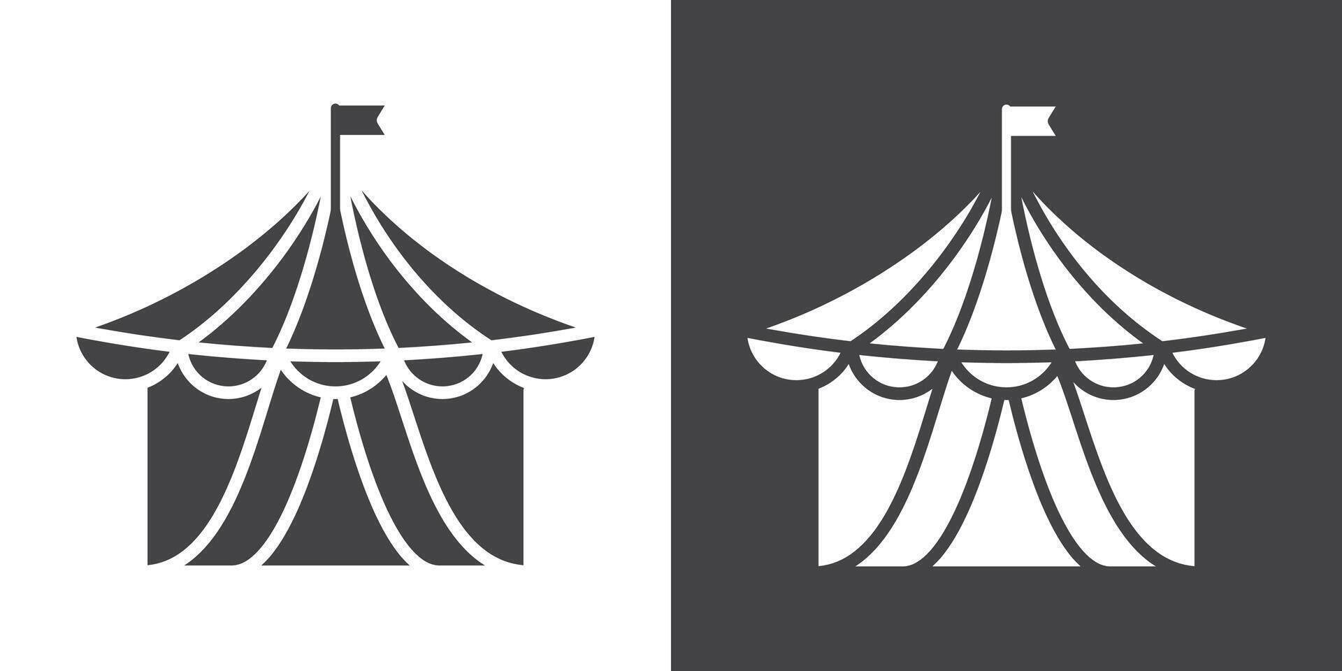 Circus tent icon Thin line illustration set vector
