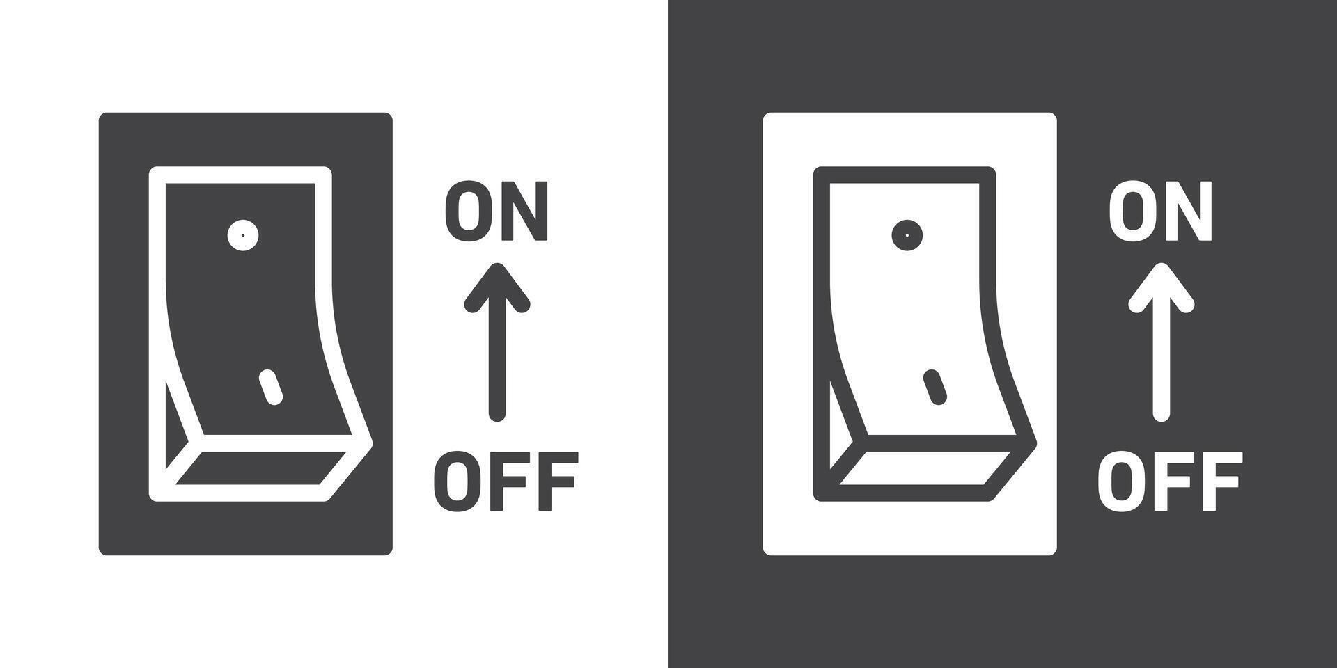 Electric switch icon Thin line illustration set vector