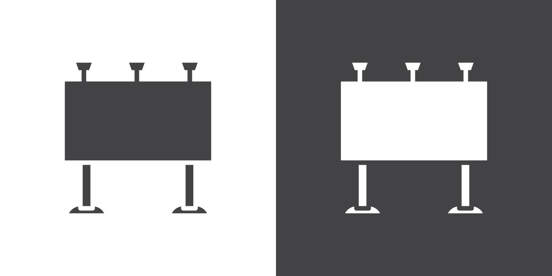 Billboard icon Thin line illustration set vector